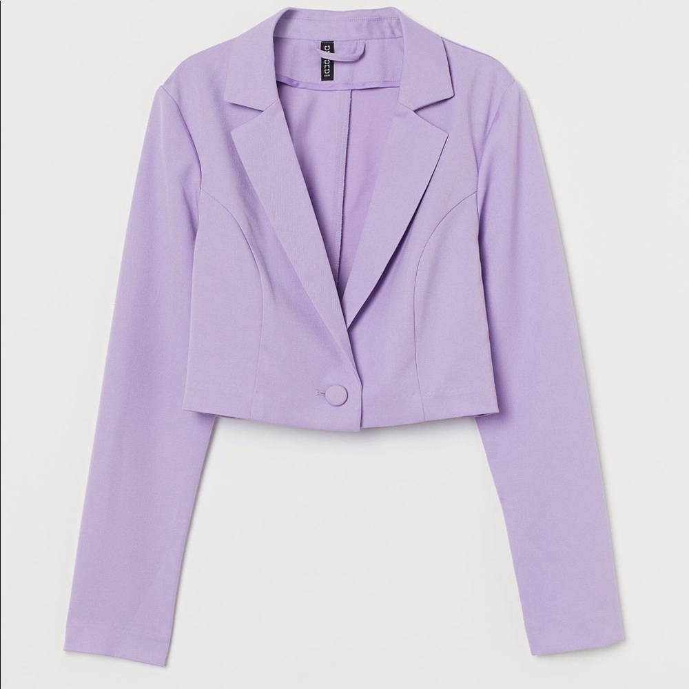 Purple Cropped Blazer by Divided at H&M